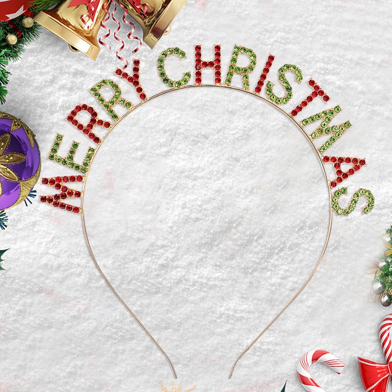 CIEHER Happy New Year Headband - Crystal Merry Christmas & New Year Party Crown - Colorful - Image 3